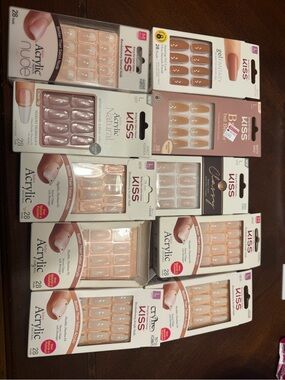 Bulk (10) Kiss Press-On Nail Sets in Nude and Natural Shades